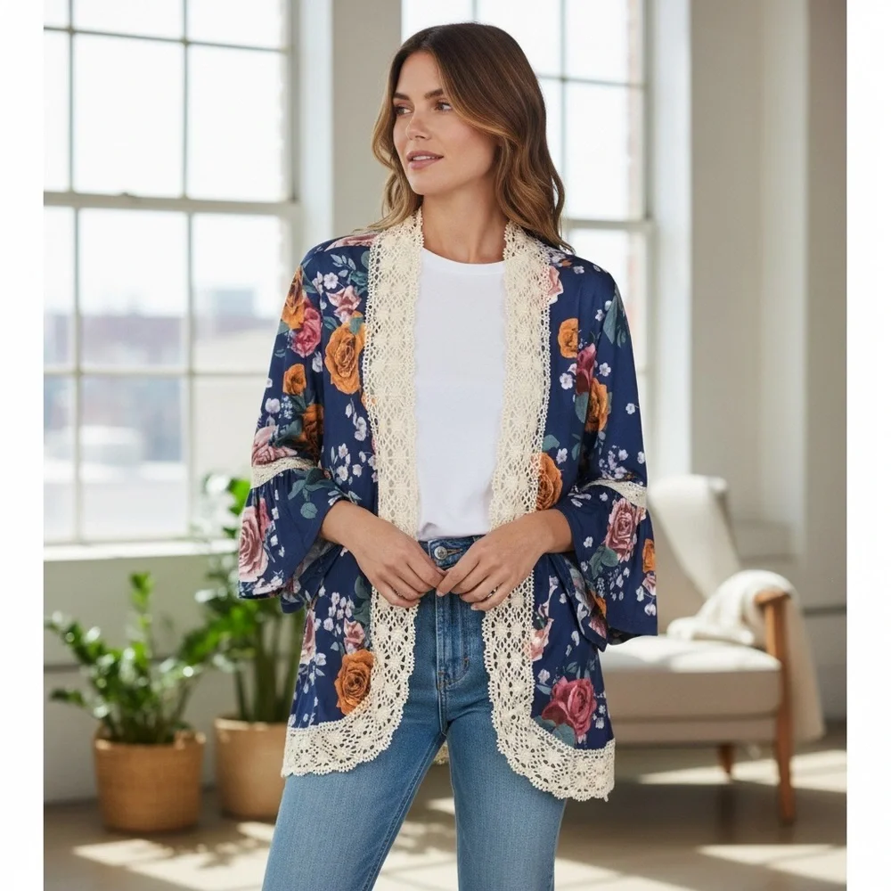 Loveu Dear floral print open front‎ kimono/cardigan